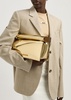 La Pochette Rond Carré metallic leather clutch
