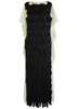 Laser-cut satin and twill gown