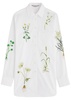 Floral-embroidered cotton shirt