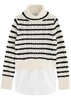 Iyla striped shirt-effect wool jumper
