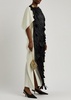 Laser-cut satin and twill gown
