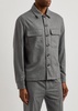 Logo-appliquéd woven shirt 