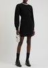 Crystal-embellished wool-blend mini dress