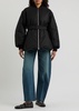 Belted cotton-blend bomber jacket