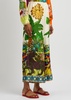Tiger printed wide-leg silk trousers