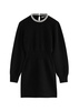 Crystal-embellished wool-blend mini dress