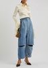 Cut-out straight-leg jeans
