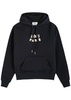 Logo-embroidered hooded cotton sweatshirt