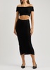 Off-the-shoulder cropped knitted top 