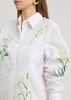 Floral-embroidered cotton shirt