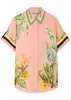 Papaya printed flax shirt