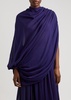 Asymmetric draped georgette top