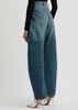 Round barrel-leg jeans
