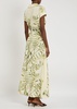 Mara printed linen-blend midi wrap dress