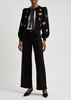 Kitty appliquéd stretch-wool cardigan