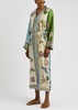 Bath House printed silk maxi shirt dress