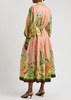 Papaya printed flax maxi shirt dress