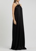 Crystal-embellished satin gown