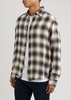 Checked cotton-blend shirt