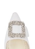 Maysale 50 white satin mules