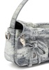 Mini Multipocket metallic-suede top handle bag 