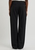 Pinstriped straight-leg twill trousers