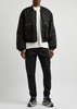 Logo-embroidered nylon bomber jacket