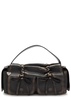 Multipocket faded grained-leather top handle bag 