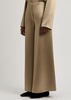 Zaniah cropped flared-leg satin trousers