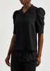 Gillian puff-sleeve silk-chiffon blouse