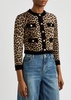 Claira leopard-intarsia wool-blend cardigan