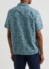 Checked and floral-jacquard cotton shirt 