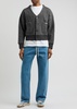 Logo-embroidered wool cardigan