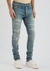 Quad Repaired distressed skinny jeans 