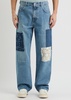 Patchwork wide-leg jeans 