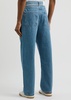 Belted straight-leg jeans