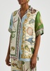 Bath House printed silk-satin shirt