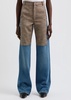 Herringbone tweed-panelled straight-leg jeans 