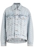 Logo-print bleached denim jacket 