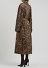 Leopard-print belted woven trench coat