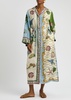 Bath House printed silk maxi shirt dress