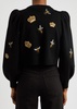 Kitty appliquéd stretch-wool cardigan