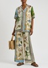 Bath House printed silk-satin shirt