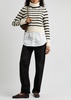 Iyla striped shirt-effect wool jumper