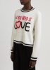 X The Beatles Gleeson embroidered stretch-wool jumper