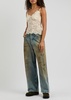 Haut scalloped sheer lace tank