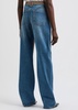 Herringbone tweed-panelled straight-leg jeans 