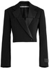 Double-breasted cropped wool blazer