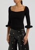 Ribbed-knit top