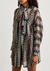 Zigzag-intarsia metallic-knit mini dress